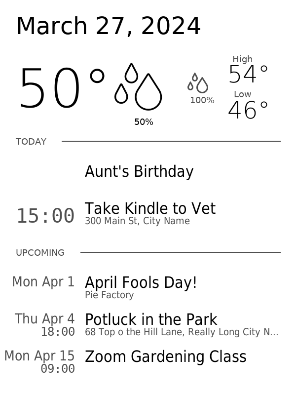 Weather and Calendar Display
